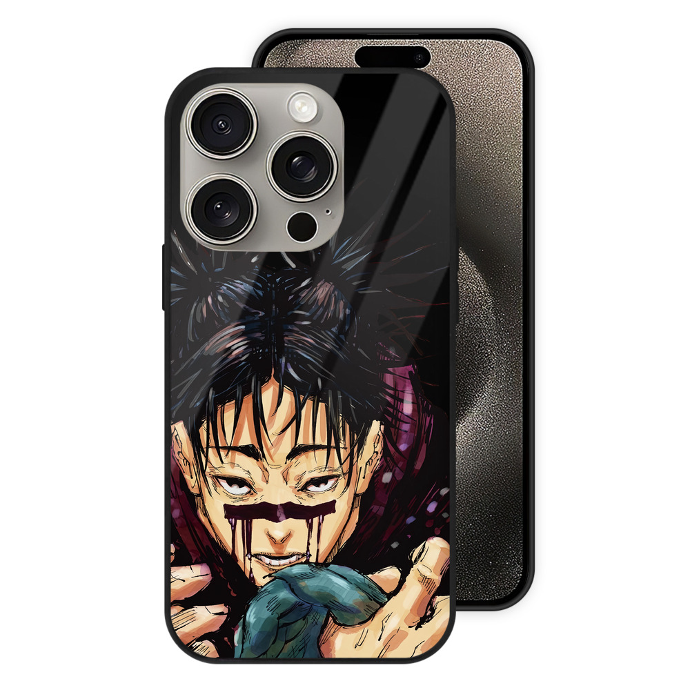 （画像用） 呪術廻戦 Jujutsu Kaisen 【iPhone15Pro対応】スマホケース 耐衝撃＆黄変防止 背面ガラス