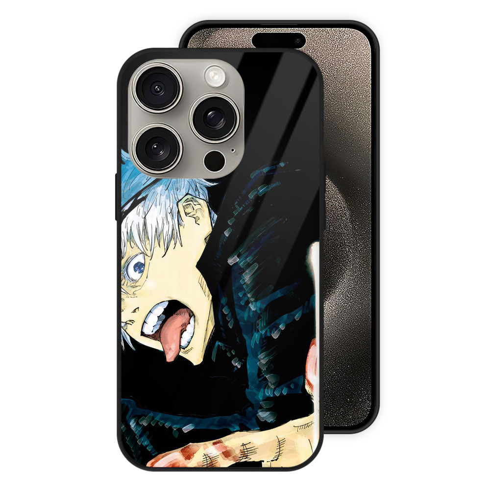 （画像用） 呪術廻戦 Jujutsu Kaisen 【iPhone15Pro対応】スマホケース 耐衝撃＆黄変防止 背面ガラス