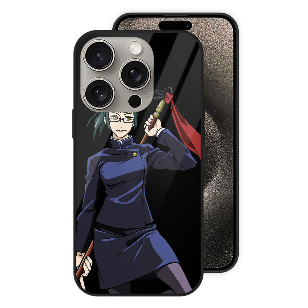 （画像用） 呪術廻戦 Jujutsu Kaisen 【iPhone15Pro対応】スマホケース 耐衝撃＆黄変防止 背面ガラス