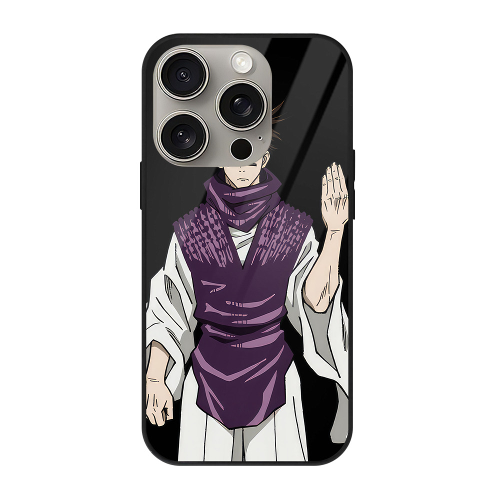 （画像用） 呪術廻戦 Jujutsu Kaisen 【iPhone15Pro対応】スマホケース 耐衝撃＆黄変防止 背面ガラス