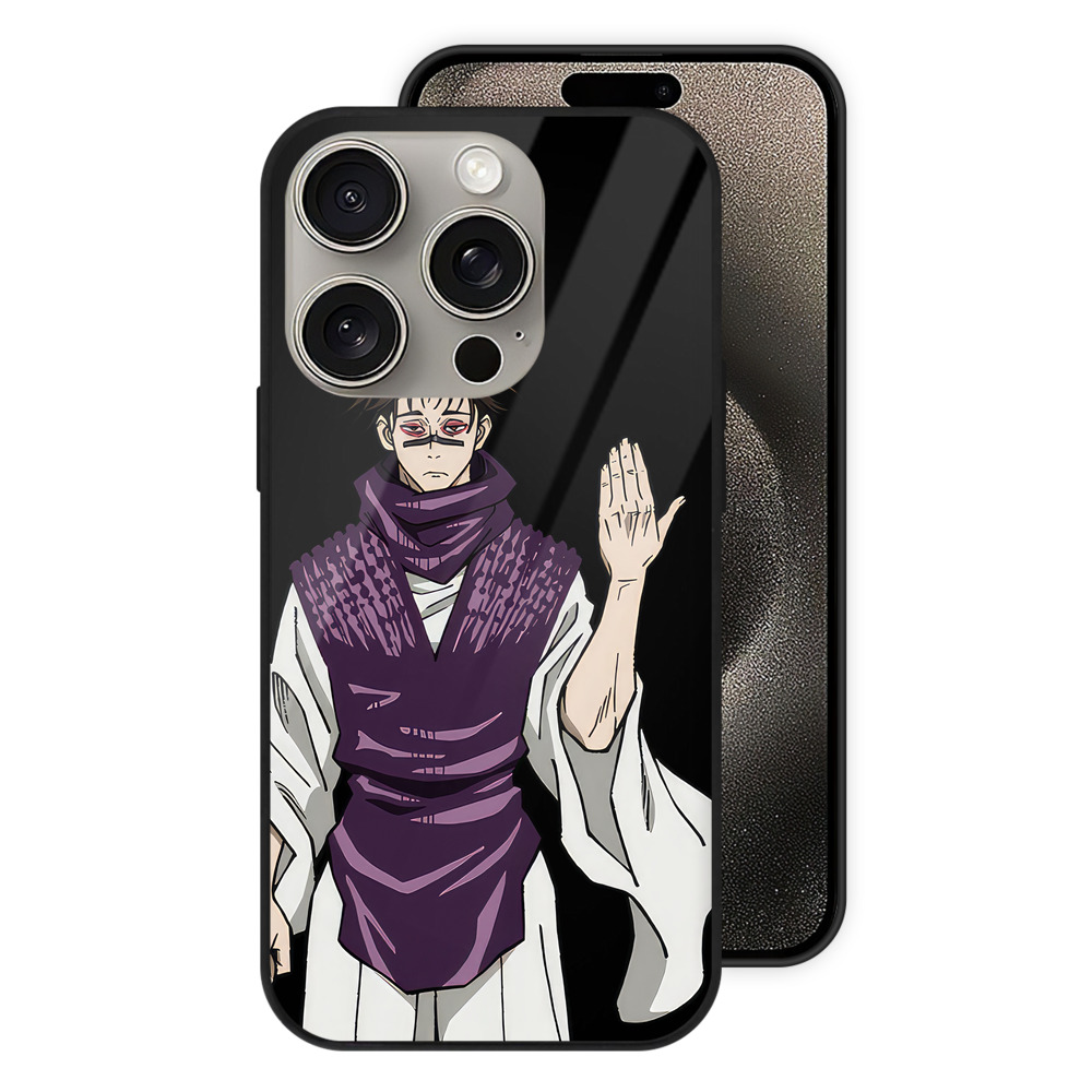 （画像用） 呪術廻戦 Jujutsu Kaisen 【iPhone15Pro対応】スマホケース 耐衝撃＆黄変防止 背面ガラス