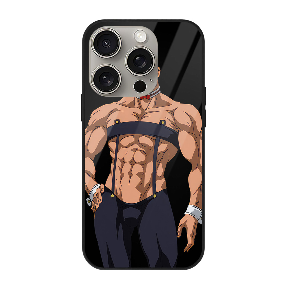 （画像用） 呪術廻戦 Jujutsu Kaisen 【iPhone15Pro対応】スマホケース 耐衝撃＆黄変防止 背面ガラス
