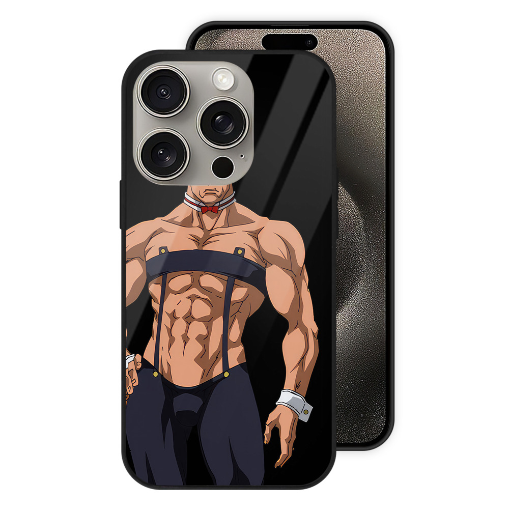 （画像用） 呪術廻戦 Jujutsu Kaisen 【iPhone15Pro対応】スマホケース 耐衝撃＆黄変防止 背面ガラス