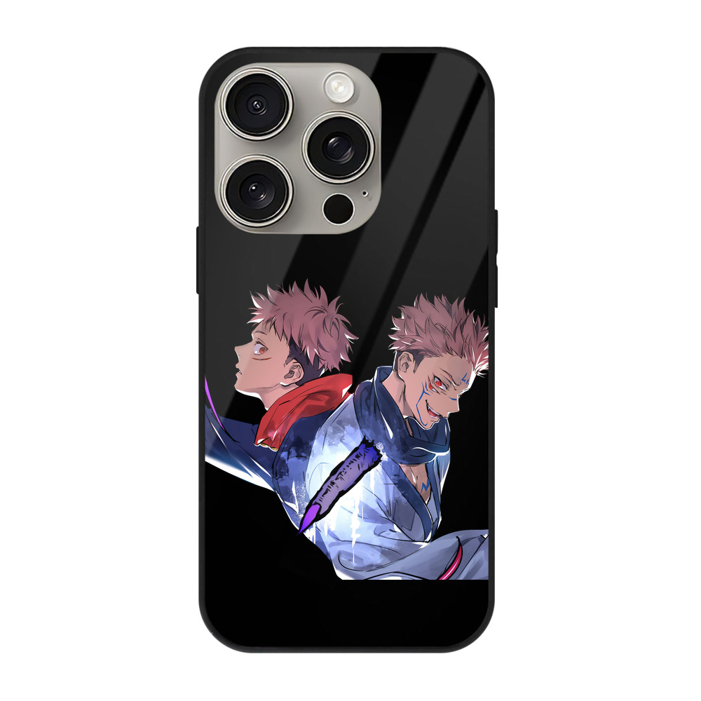 （画像用） 呪術廻戦 Jujutsu Kaisen 【iPhone15Pro対応】スマホケース 耐衝撃＆黄変防止 背面ガラス