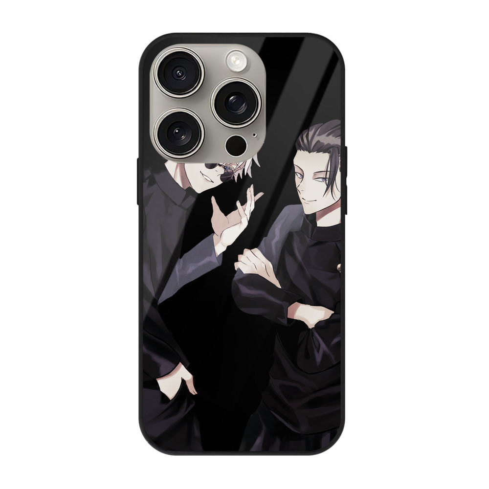 （画像用） 呪術廻戦 Jujutsu Kaisen 【iPhone15Pro対応】スマホケース 耐衝撃＆黄変防止 背面ガラス