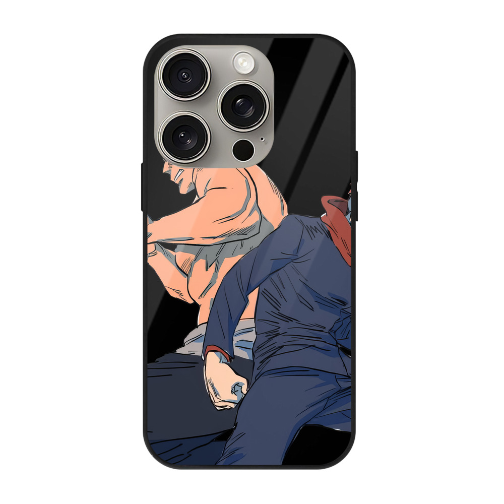 （画像用） 呪術廻戦 Jujutsu Kaisen 【iPhone15Pro対応】スマホケース 耐衝撃＆黄変防止 背面ガラス