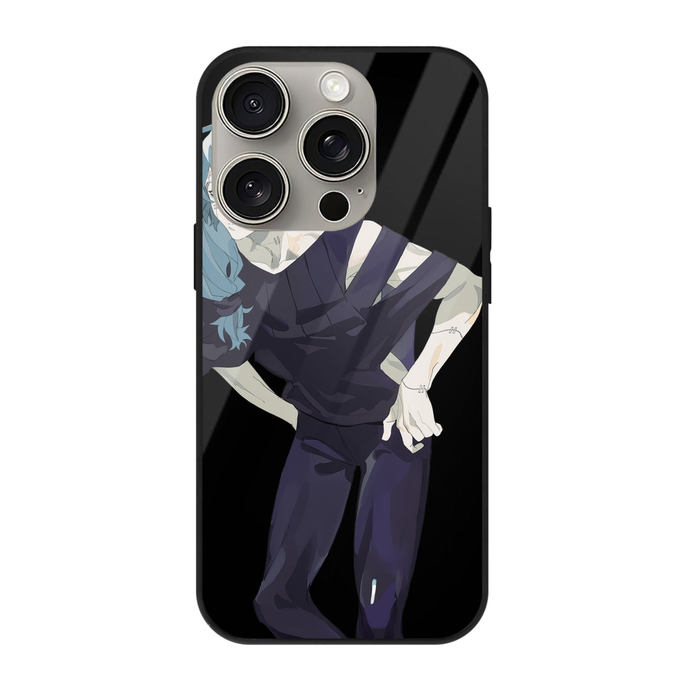 （画像用） 呪術廻戦 Jujutsu Kaisen 【iPhone15Pro対応】スマホケース 耐衝撃＆黄変防止 背面ガラス