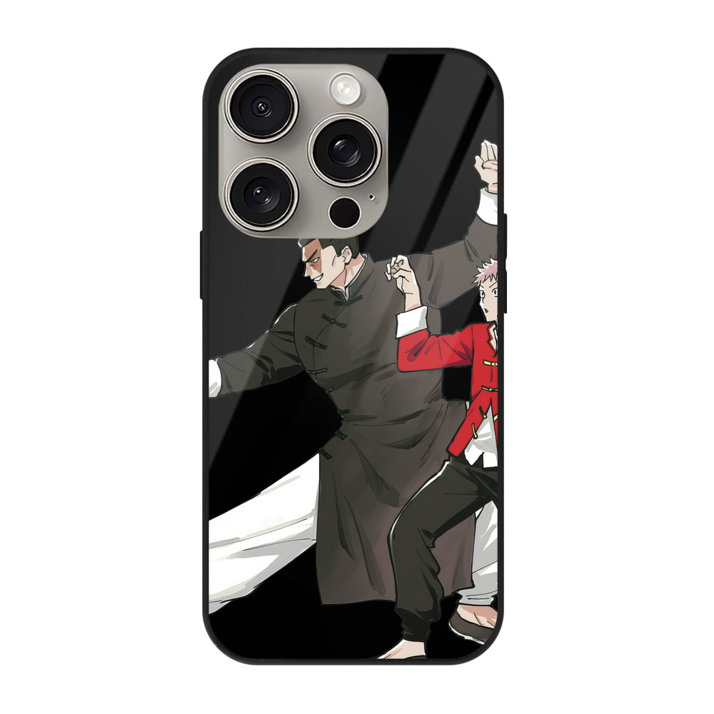 （画像用） 呪術廻戦 Jujutsu Kaisen 【iPhone15Pro対応】スマホケース 耐衝撃＆黄変防止 背面ガラス