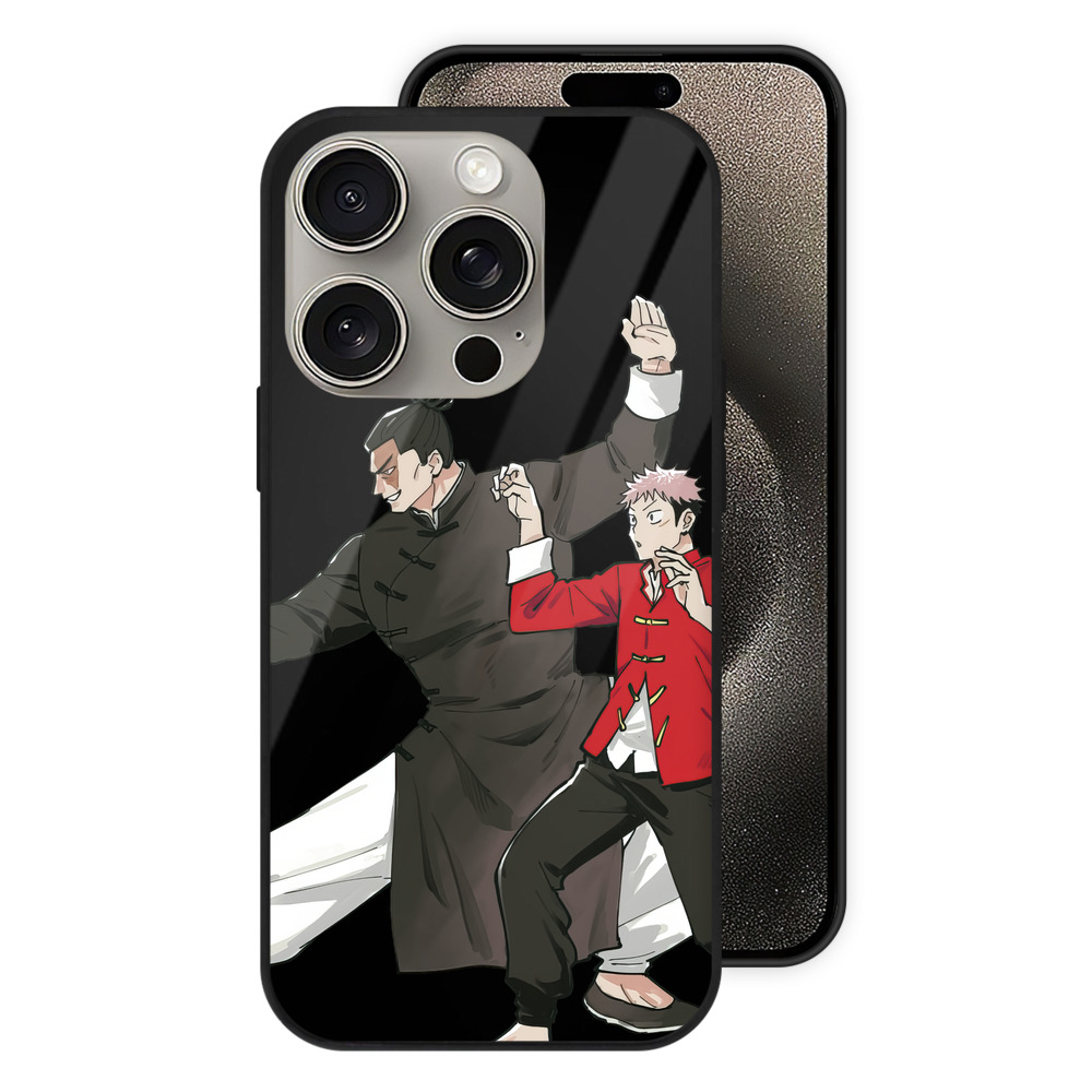（画像用） 呪術廻戦 Jujutsu Kaisen 【iPhone15Pro対応】スマホケース 耐衝撃＆黄変防止 背面ガラス