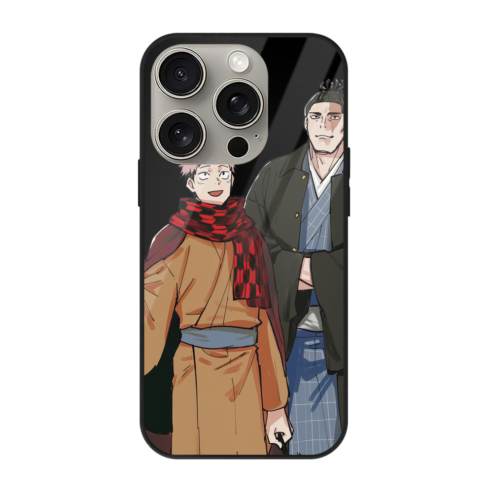 （画像用） 呪術廻戦 Jujutsu Kaisen 【iPhone15Pro対応】スマホケース 耐衝撃＆黄変防止 背面ガラス