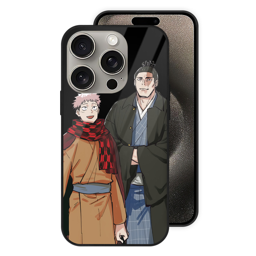 （画像用） 呪術廻戦 Jujutsu Kaisen 【iPhone15Pro対応】スマホケース 耐衝撃＆黄変防止 背面ガラス