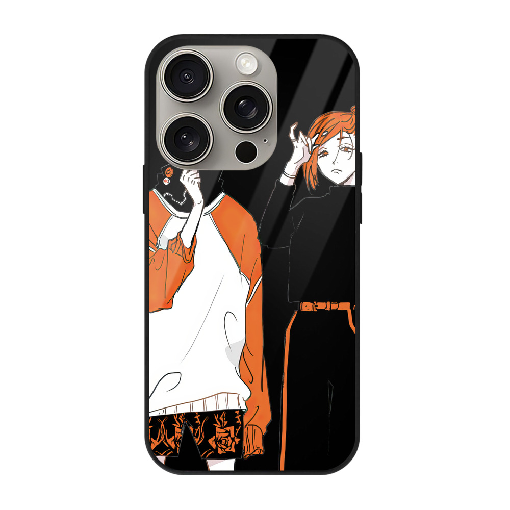 （画像用） 呪術廻戦 Jujutsu Kaisen 【iPhone15Pro対応】スマホケース 耐衝撃＆黄変防止 背面ガラス