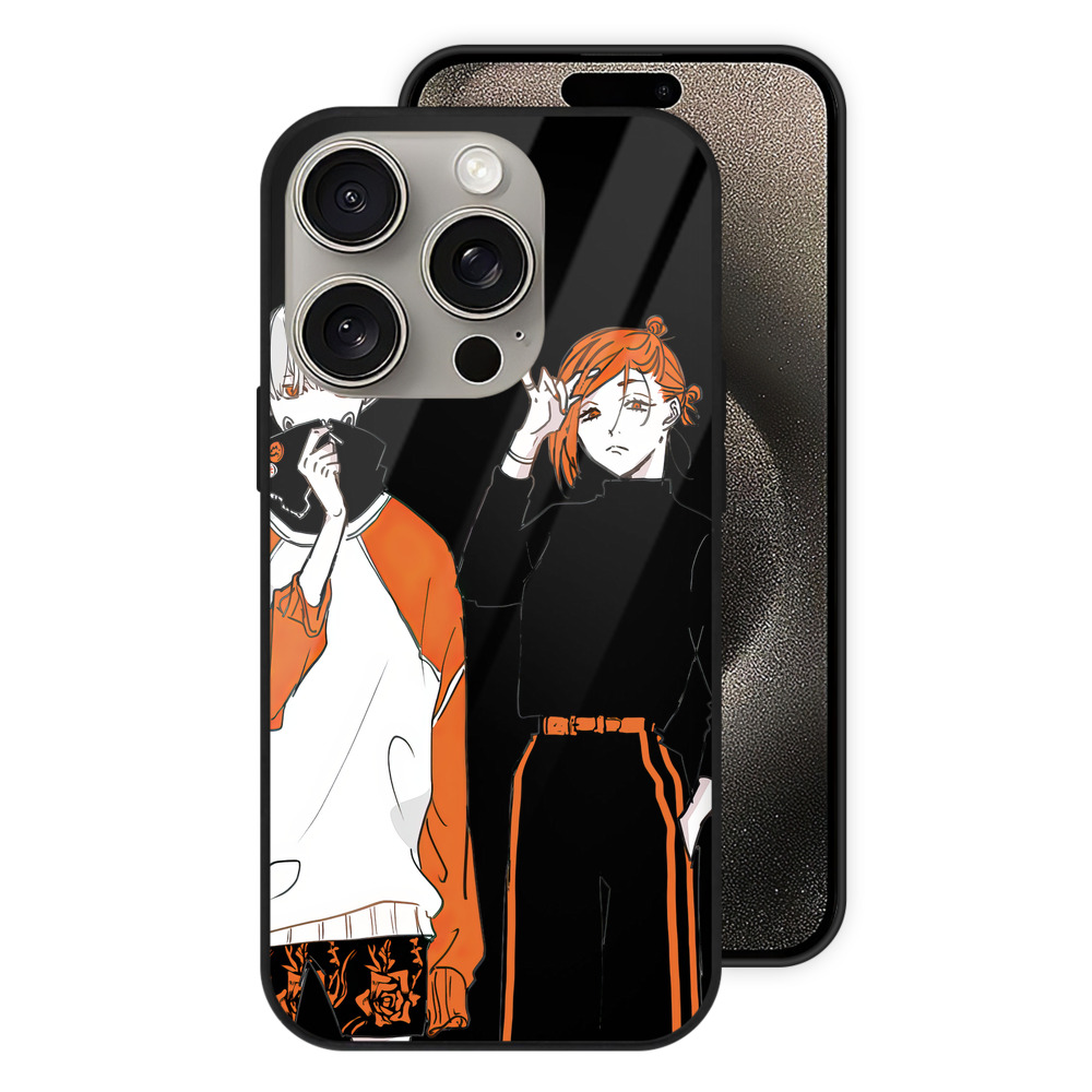 （画像用） 呪術廻戦 Jujutsu Kaisen 【iPhone15Pro対応】スマホケース 耐衝撃＆黄変防止 背面ガラス