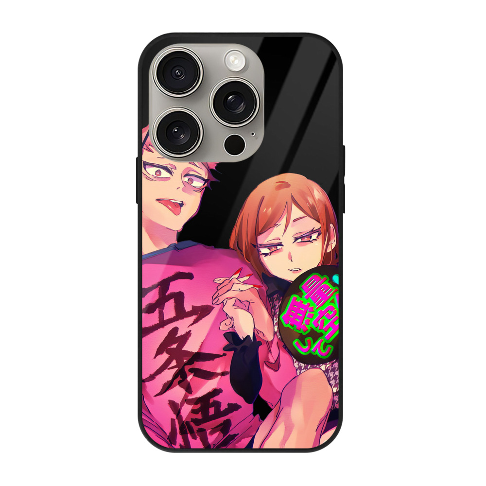 （画像用） 呪術廻戦 Jujutsu Kaisen 【iPhone15Pro対応】スマホケース 耐衝撃＆黄変防止 背面ガラス