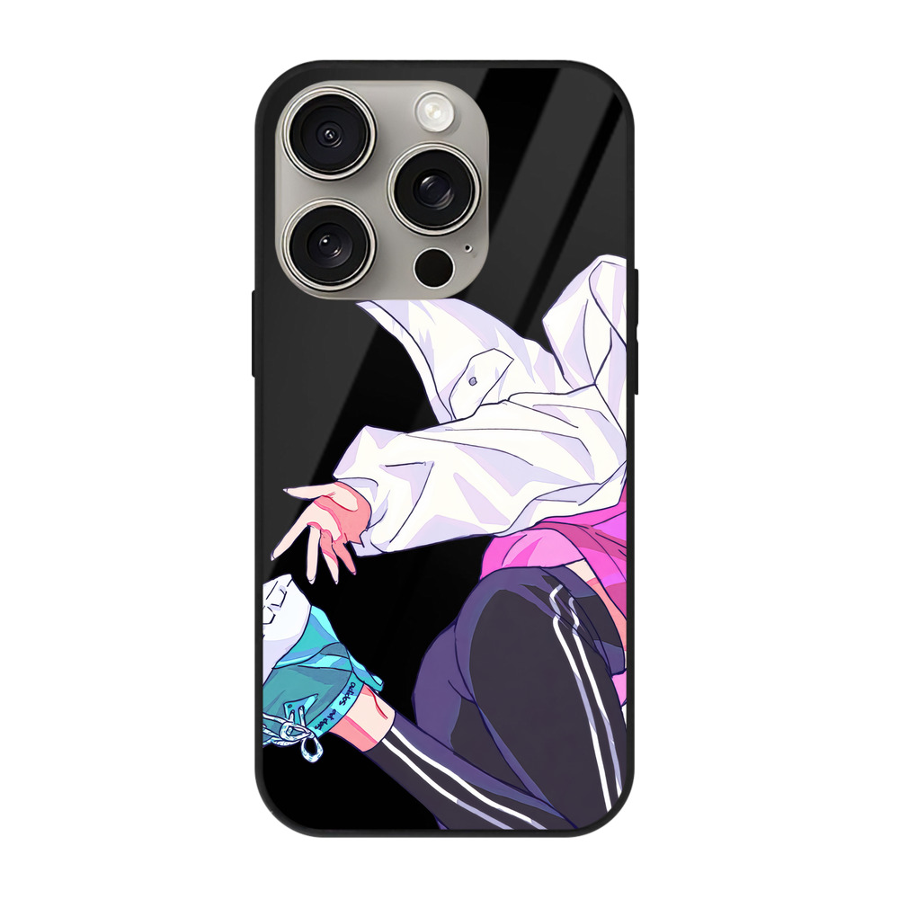 （画像用） 呪術廻戦 Jujutsu Kaisen 【iPhone15Pro対応】スマホケース 耐衝撃＆黄変防止 背面ガラス