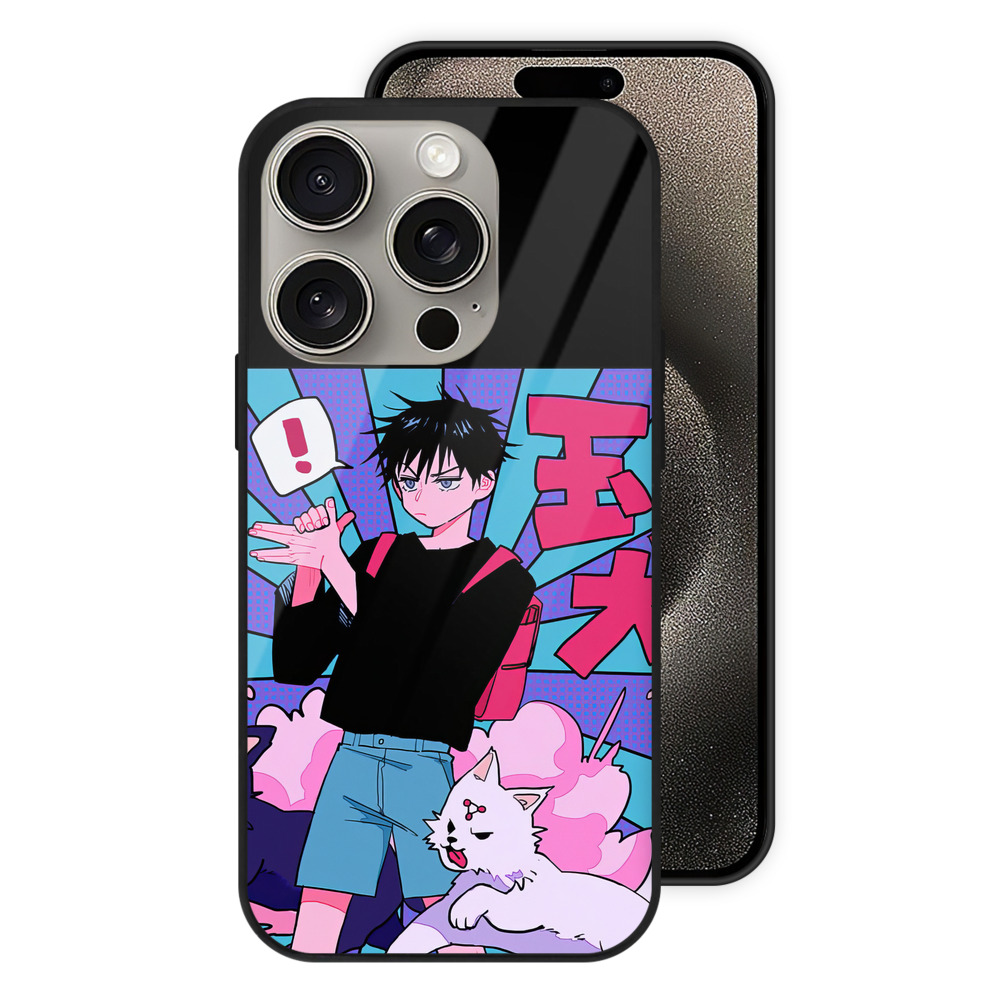 （画像用） 呪術廻戦 Jujutsu Kaisen 【iPhone15Pro対応】スマホケース 耐衝撃＆黄変防止 背面ガラス