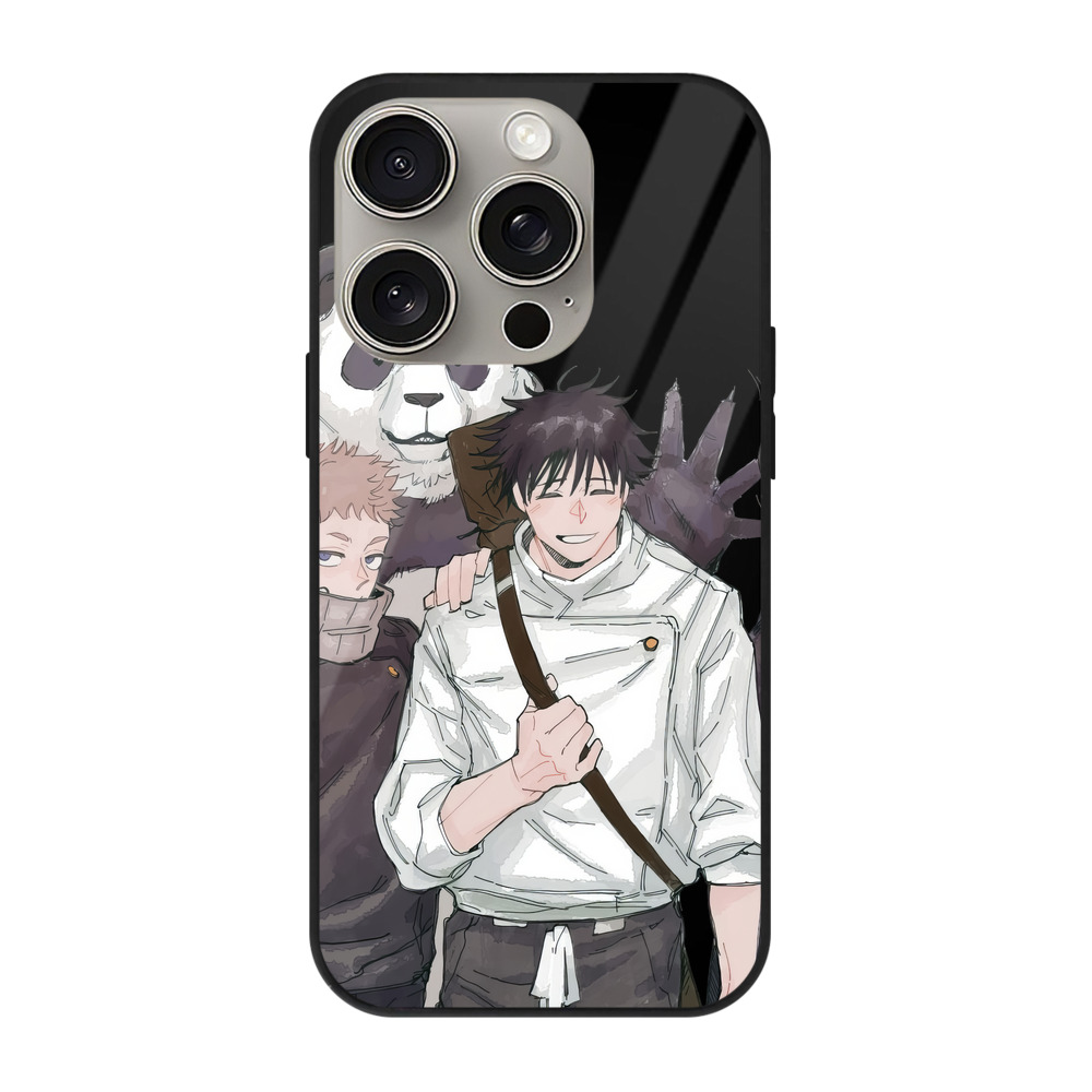 （画像用） 呪術廻戦 Jujutsu Kaisen 【iPhone15Pro対応】スマホケース 耐衝撃＆黄変防止 背面ガラス