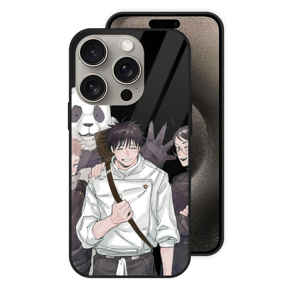 （画像用） 呪術廻戦 Jujutsu Kaisen 【iPhone15Pro対応】スマホケース 耐衝撃＆黄変防止 背面ガラス