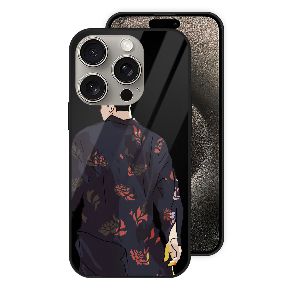 （画像用） 呪術廻戦 Jujutsu Kaisen 【iPhone15Pro対応】スマホケース 耐衝撃＆黄変防止 背面ガラス
