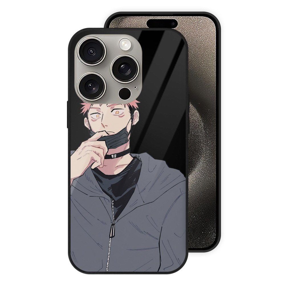 （画像用） 呪術廻戦 Jujutsu Kaisen 【iPhone15Pro対応】スマホケース 耐衝撃＆黄変防止 背面ガラス