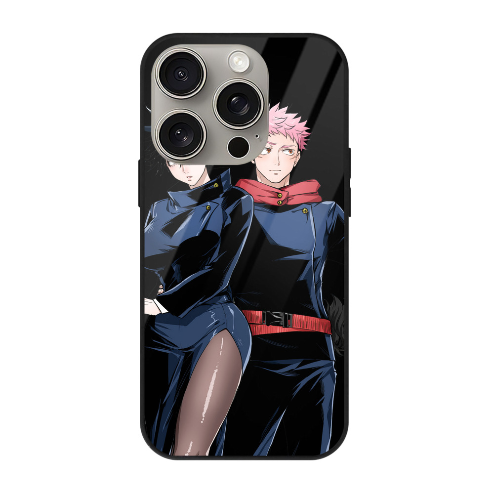 （画像用） 呪術廻戦 Jujutsu Kaisen 【iPhone15Pro対応】スマホケース 耐衝撃＆黄変防止 背面ガラス
