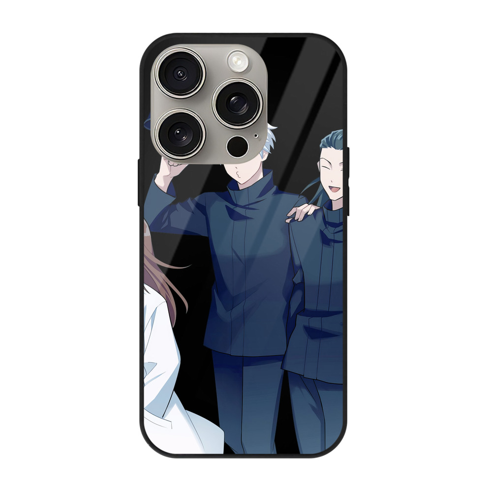 （画像用） 呪術廻戦 Jujutsu Kaisen 【iPhone15Pro対応】スマホケース 耐衝撃＆黄変防止 背面ガラス