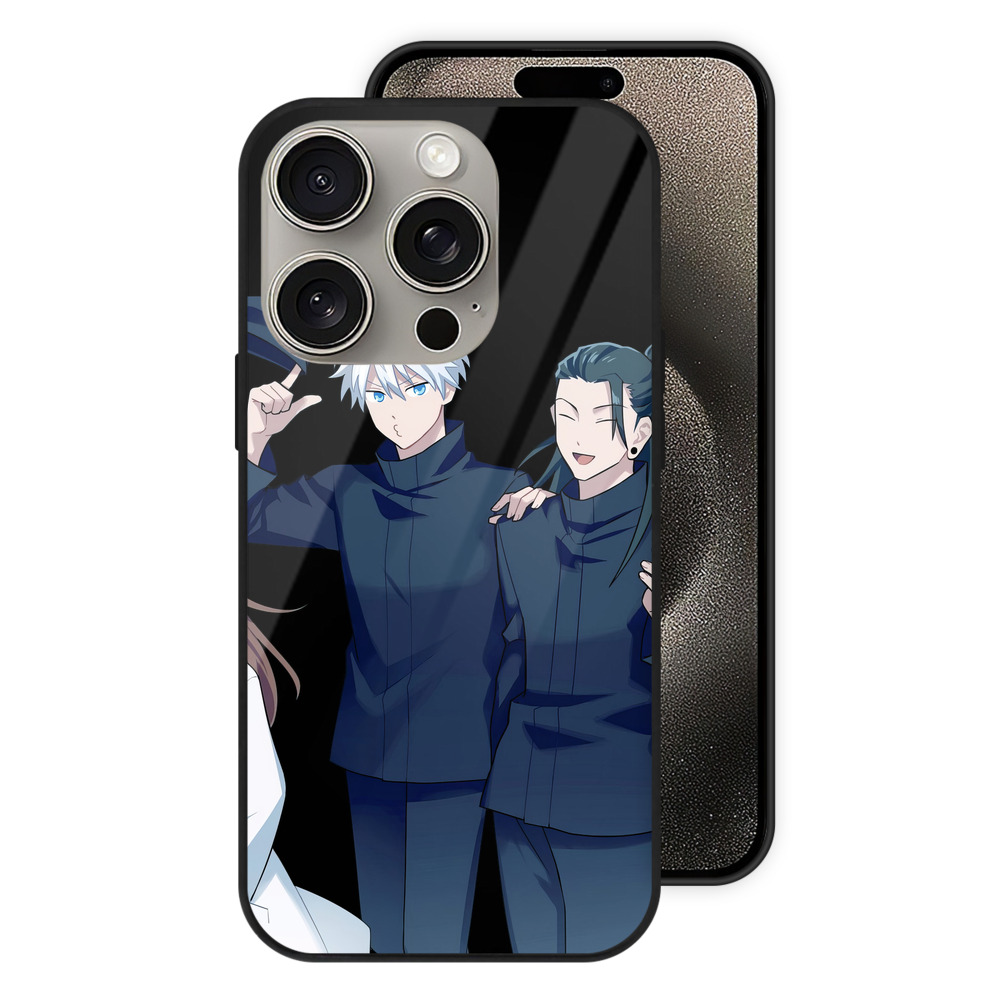 （画像用） 呪術廻戦 Jujutsu Kaisen 【iPhone15Pro対応】スマホケース 耐衝撃＆黄変防止 背面ガラス