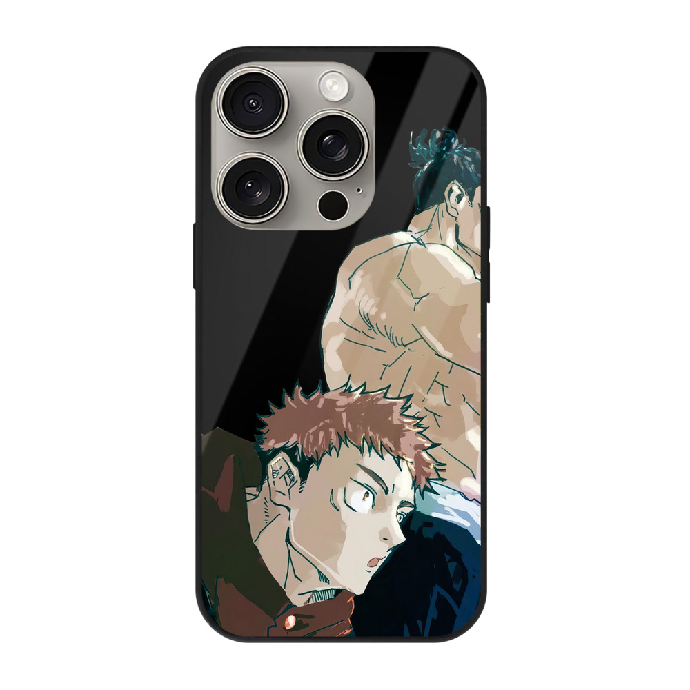 （画像用） 呪術廻戦 Jujutsu Kaisen 【iPhone15Pro対応】スマホケース 耐衝撃＆黄変防止 背面ガラス
