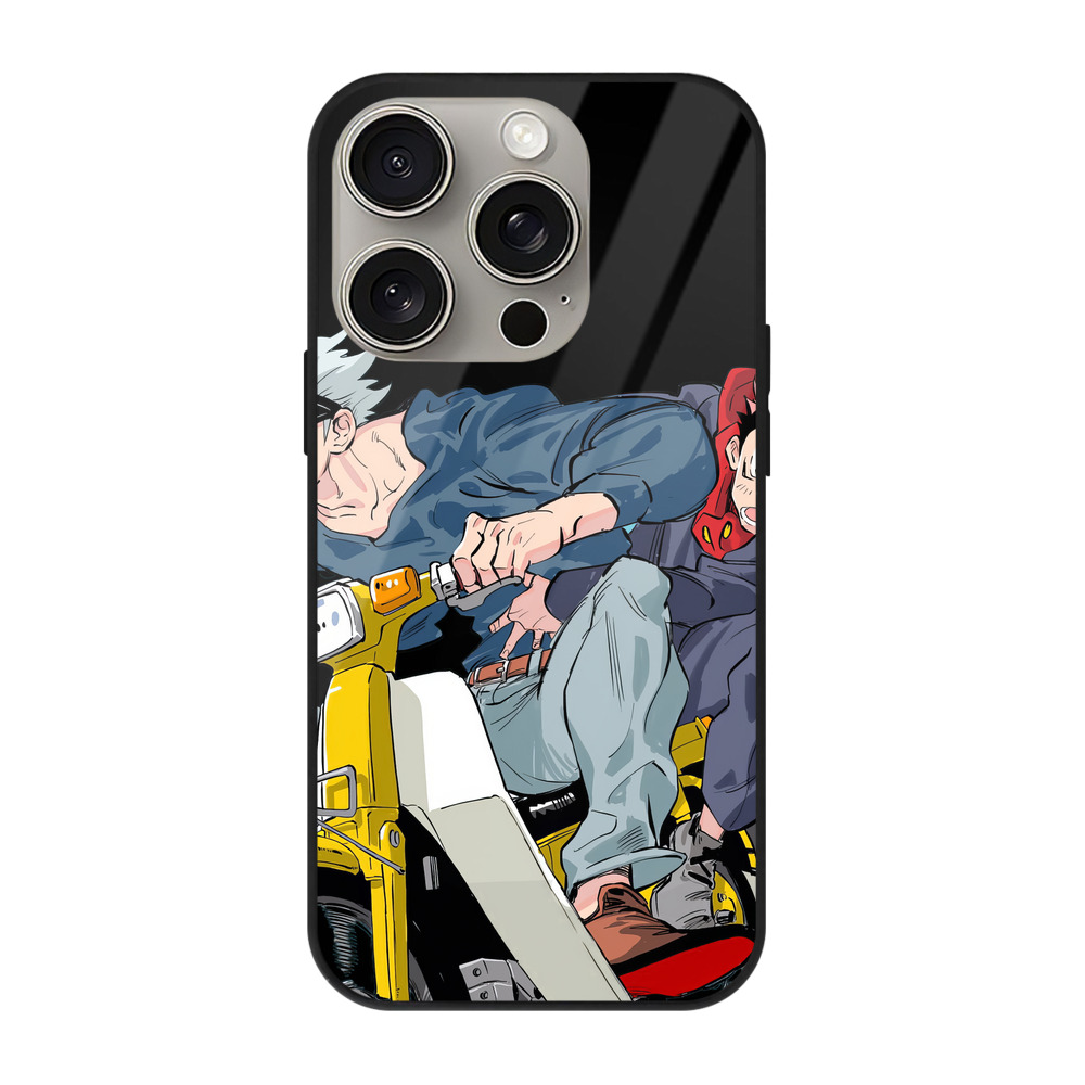 （画像用） 呪術廻戦 Jujutsu Kaisen 【iPhone15Pro対応】スマホケース 耐衝撃＆黄変防止 背面ガラス