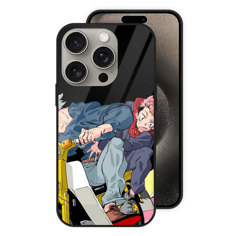 （画像用） 呪術廻戦 Jujutsu Kaisen 【iPhone15Pro対応】スマホケース 耐衝撃＆黄変防止 背面ガラス