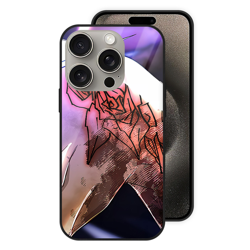 （画像用） 呪術廻戦 Jujutsu Kaisen 【iPhone15Pro対応】スマホケース 耐衝撃＆黄変防止 背面ガラス