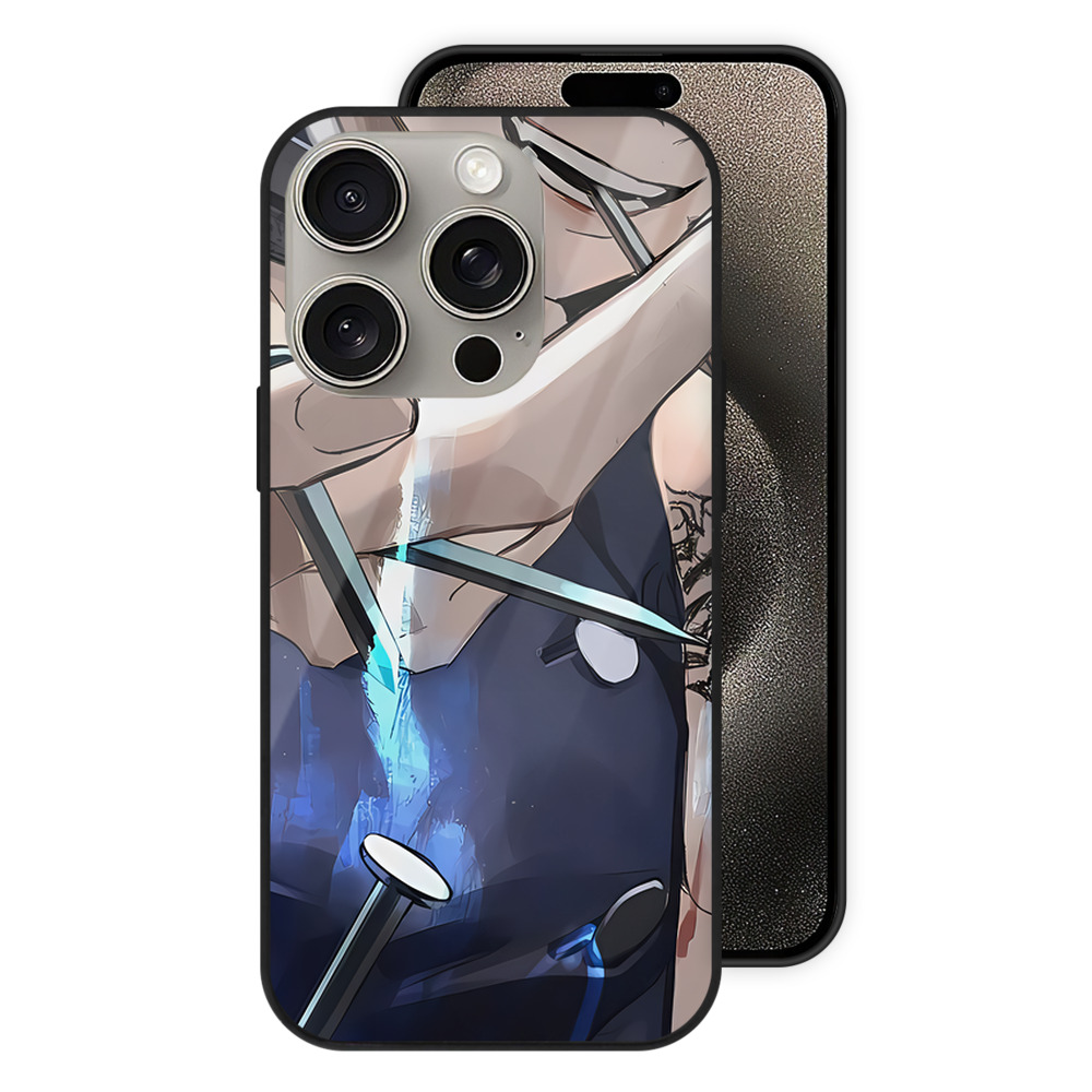（画像用） 呪術廻戦 Jujutsu Kaisen 【iPhone15Pro対応】スマホケース 耐衝撃＆黄変防止 背面ガラス