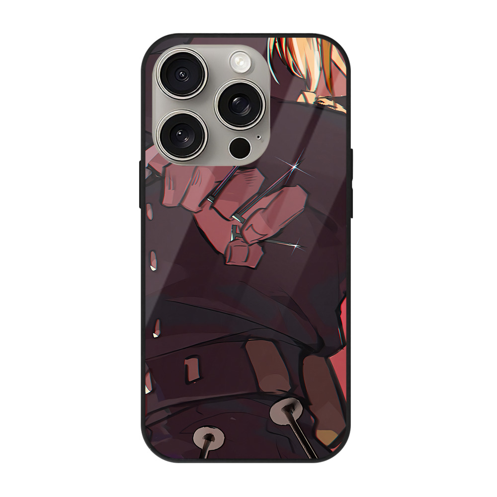 （画像用） 呪術廻戦 Jujutsu Kaisen 【iPhone15Pro対応】スマホケース 耐衝撃＆黄変防止 背面ガラス