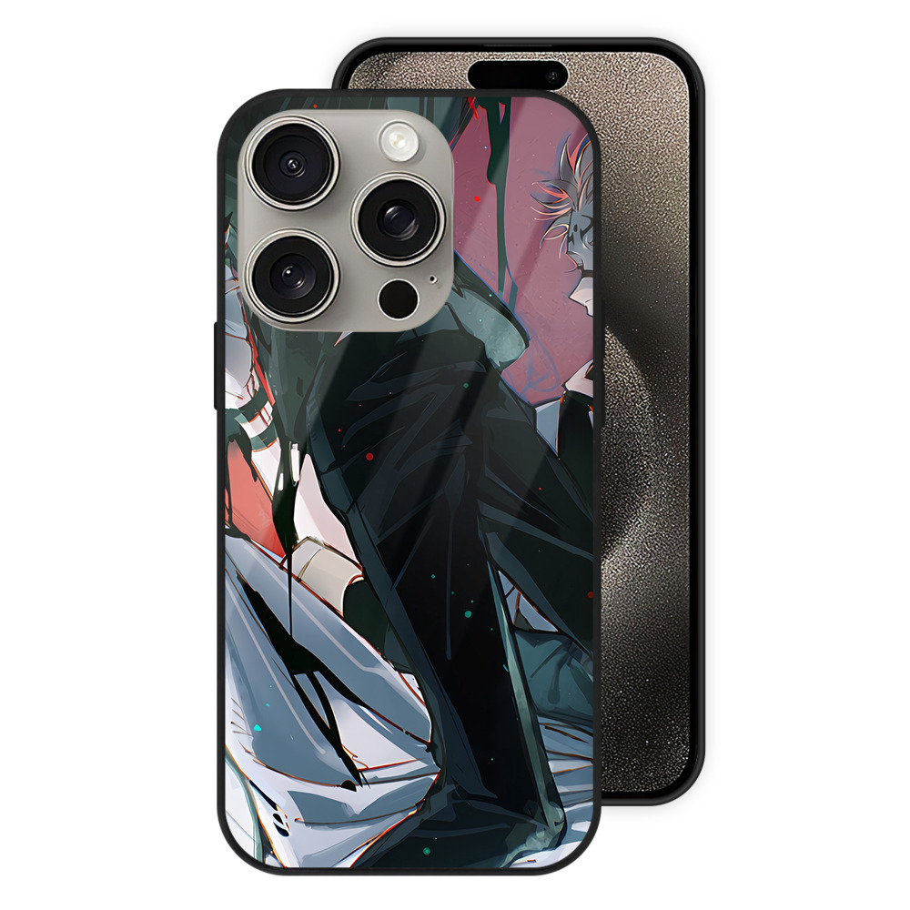 （画像用） 呪術廻戦 Jujutsu Kaisen 【iPhone15Pro対応】スマホケース 耐衝撃＆黄変防止 背面ガラス