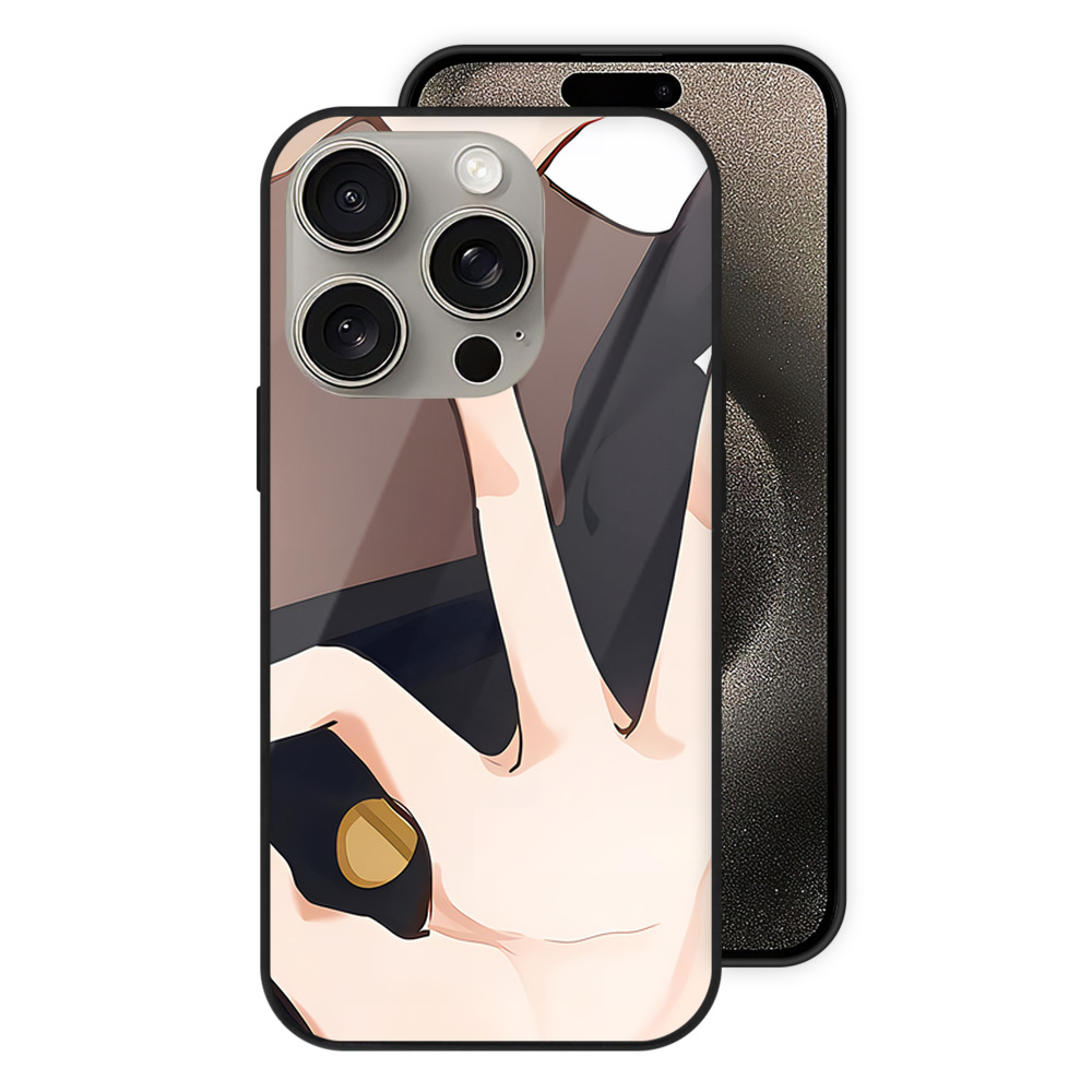 （画像用） 呪術廻戦 Jujutsu Kaisen 【iPhone15Pro対応】スマホケース 耐衝撃＆黄変防止 背面ガラス