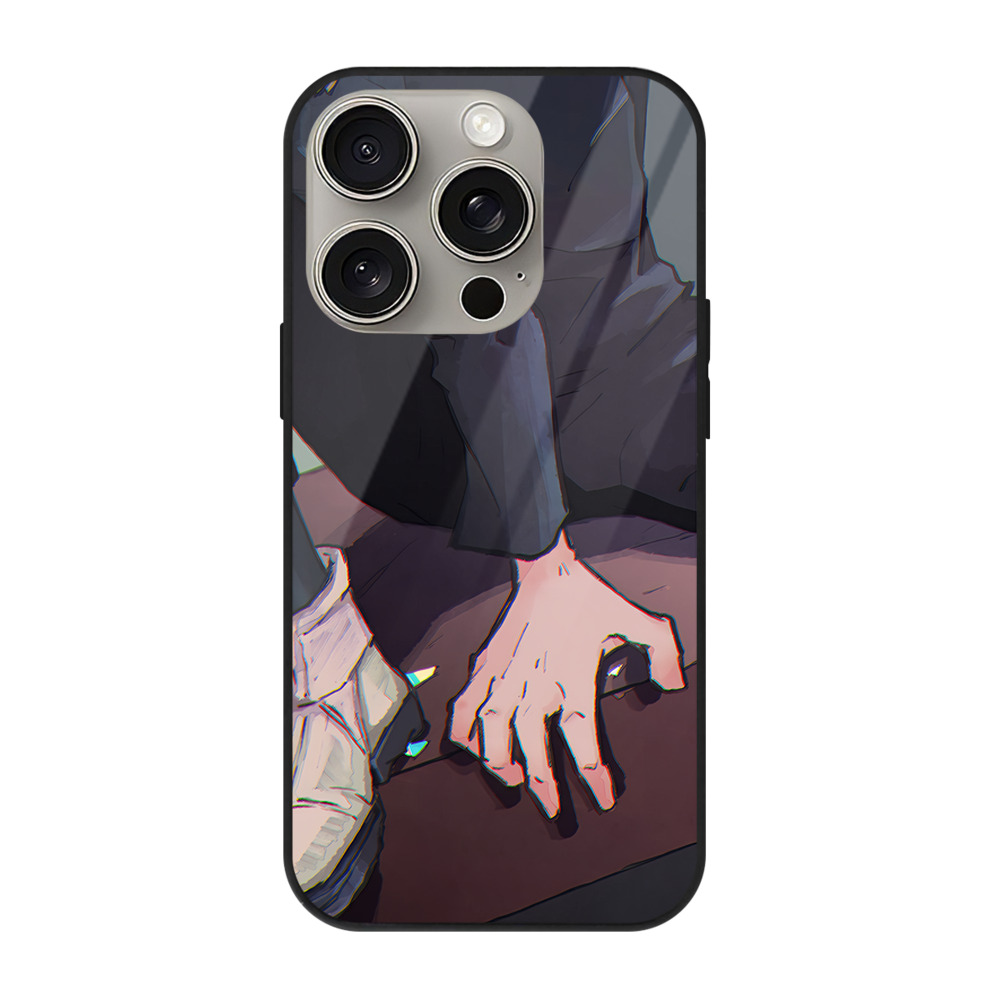 （画像用） 呪術廻戦 Jujutsu Kaisen 【iPhone15Pro対応】スマホケース 耐衝撃＆黄変防止 背面ガラス