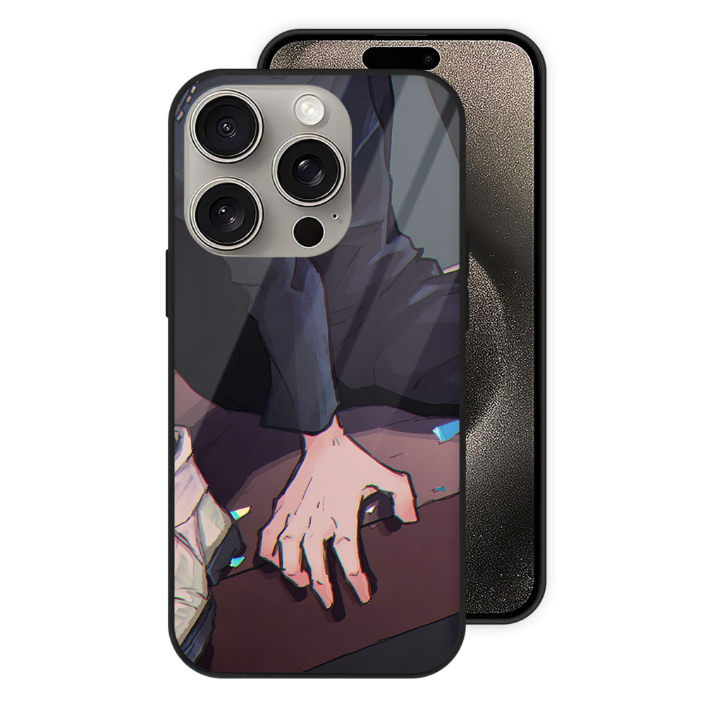 （画像用） 呪術廻戦 Jujutsu Kaisen 【iPhone15Pro対応】スマホケース 耐衝撃＆黄変防止 背面ガラス