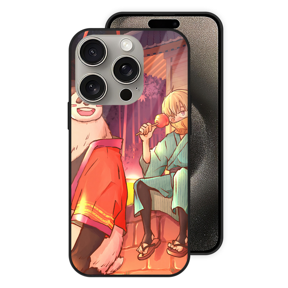 （画像用） 呪術廻戦 Jujutsu Kaisen 【iPhone15Pro対応】スマホケース 耐衝撃＆黄変防止 背面ガラス