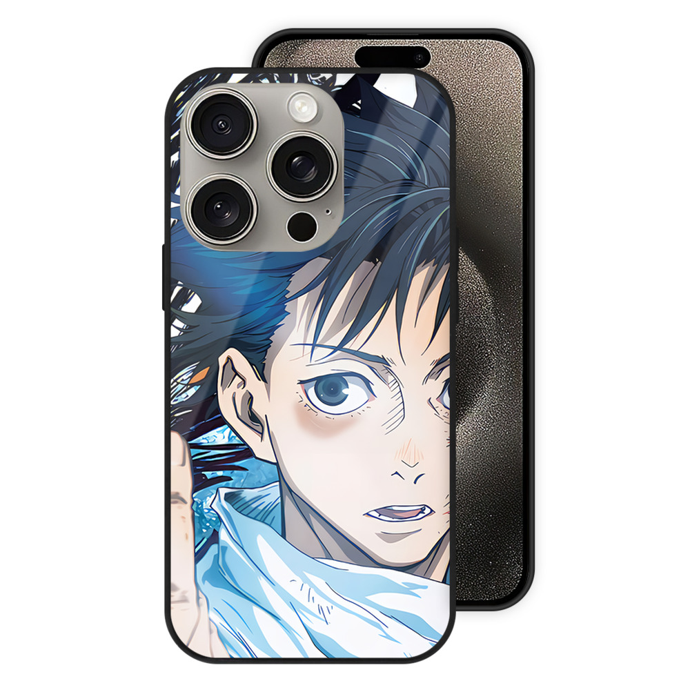 （画像用） 呪術廻戦 Jujutsu Kaisen 【iPhone15Pro対応】スマホケース 耐衝撃＆黄変防止 背面ガラス
