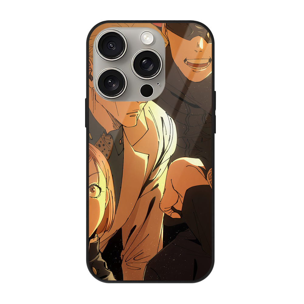 （画像用） 呪術廻戦 Jujutsu Kaisen 【iPhone15Pro対応】スマホケース 耐衝撃＆黄変防止 背面ガラス