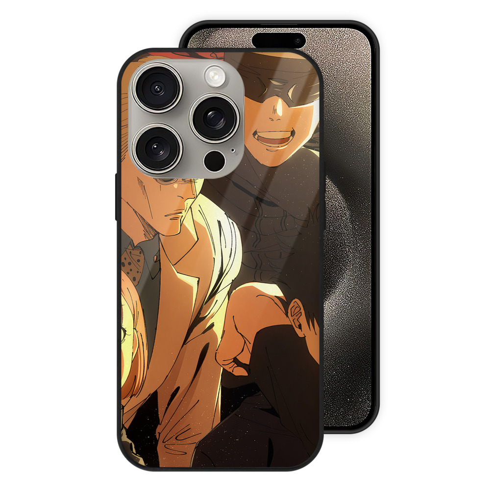 （画像用） 呪術廻戦 Jujutsu Kaisen 【iPhone15Pro対応】スマホケース 耐衝撃＆黄変防止 背面ガラス