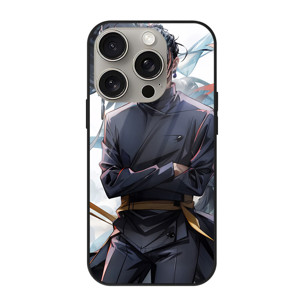 （画像用） 呪術廻戦 Jujutsu Kaisen 【iPhone15Pro対応】スマホケース 耐衝撃＆黄変防止 背面ガラス