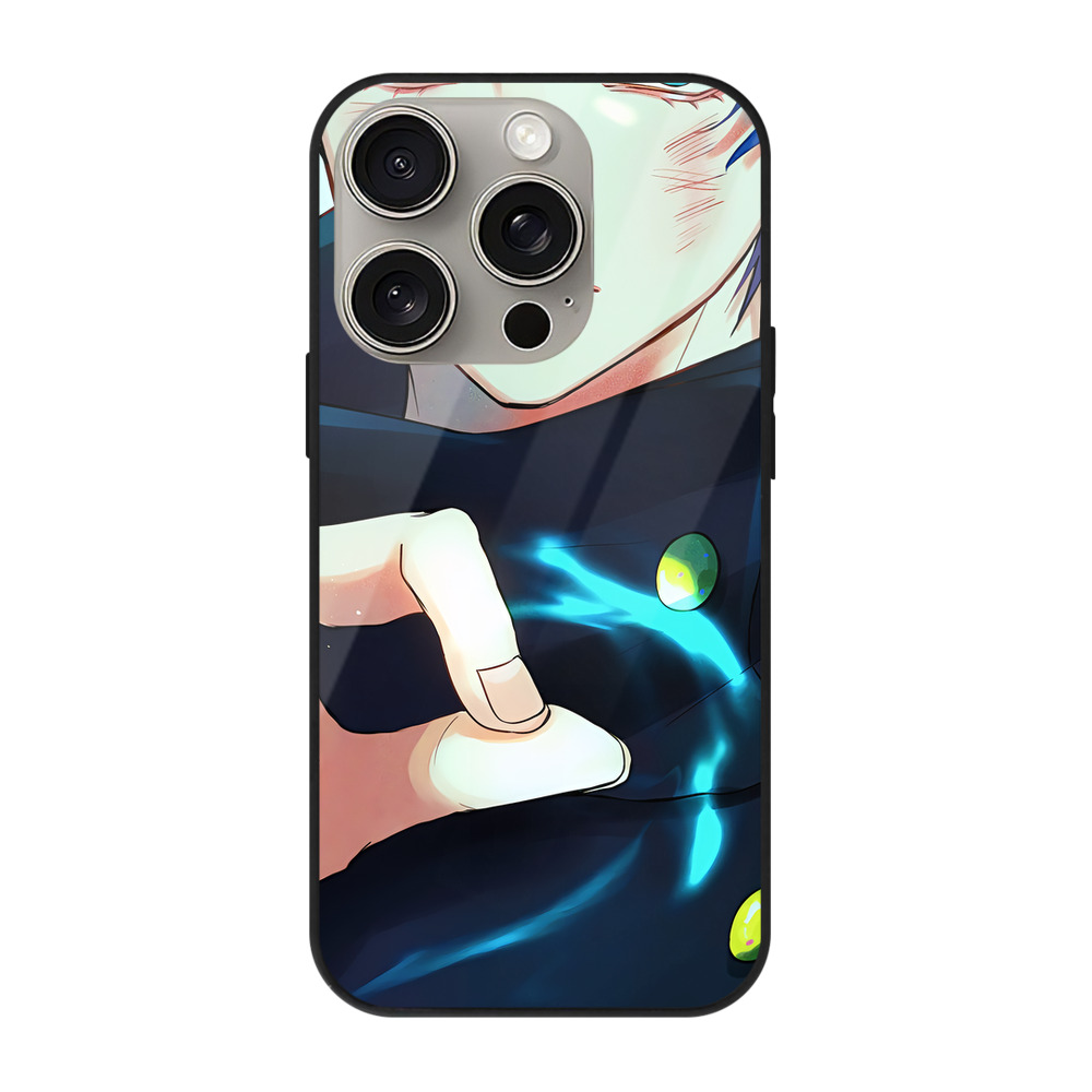 （画像用） 呪術廻戦 Jujutsu Kaisen 【iPhone15Pro対応】スマホケース 耐衝撃＆黄変防止 背面ガラス