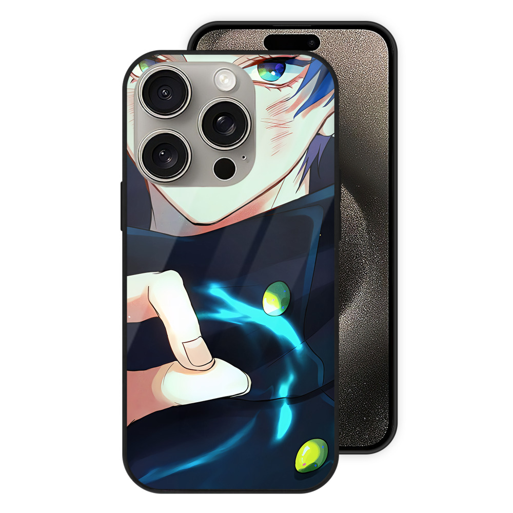 （画像用） 呪術廻戦 Jujutsu Kaisen 【iPhone15Pro対応】スマホケース 耐衝撃＆黄変防止 背面ガラス