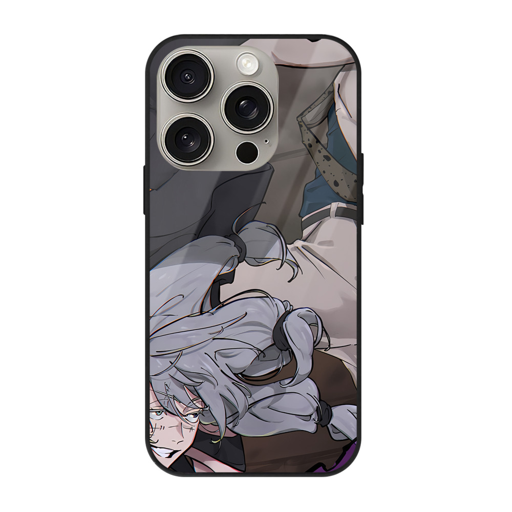 （画像用） 呪術廻戦 Jujutsu Kaisen 【iPhone15Pro対応】スマホケース 耐衝撃＆黄変防止 背面ガラス