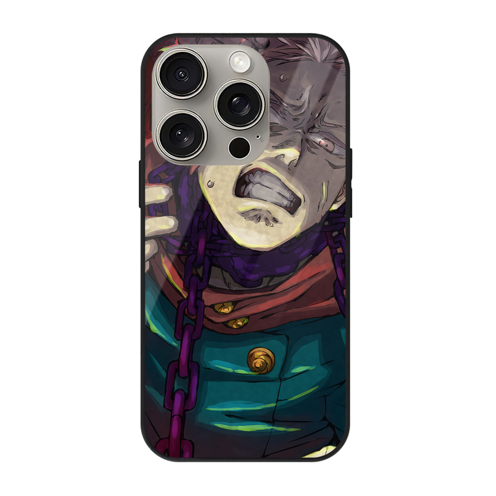 （画像用） 呪術廻戦 Jujutsu Kaisen 【iPhone15Pro対応】スマホケース 耐衝撃＆黄変防止 背面ガラス
