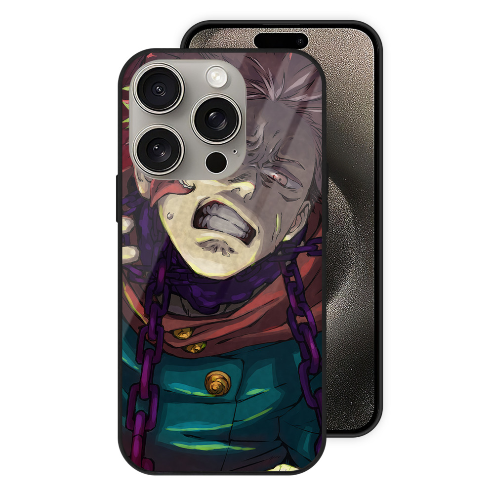 （画像用） 呪術廻戦 Jujutsu Kaisen 【iPhone15Pro対応】スマホケース 耐衝撃＆黄変防止 背面ガラス