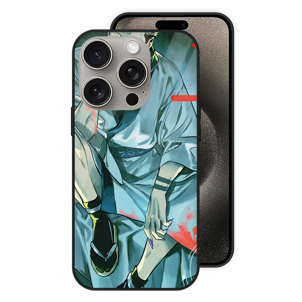 （画像用） 呪術廻戦 Jujutsu Kaisen 【iPhone15Pro対応】スマホケース 耐衝撃＆黄変防止 背面ガラス