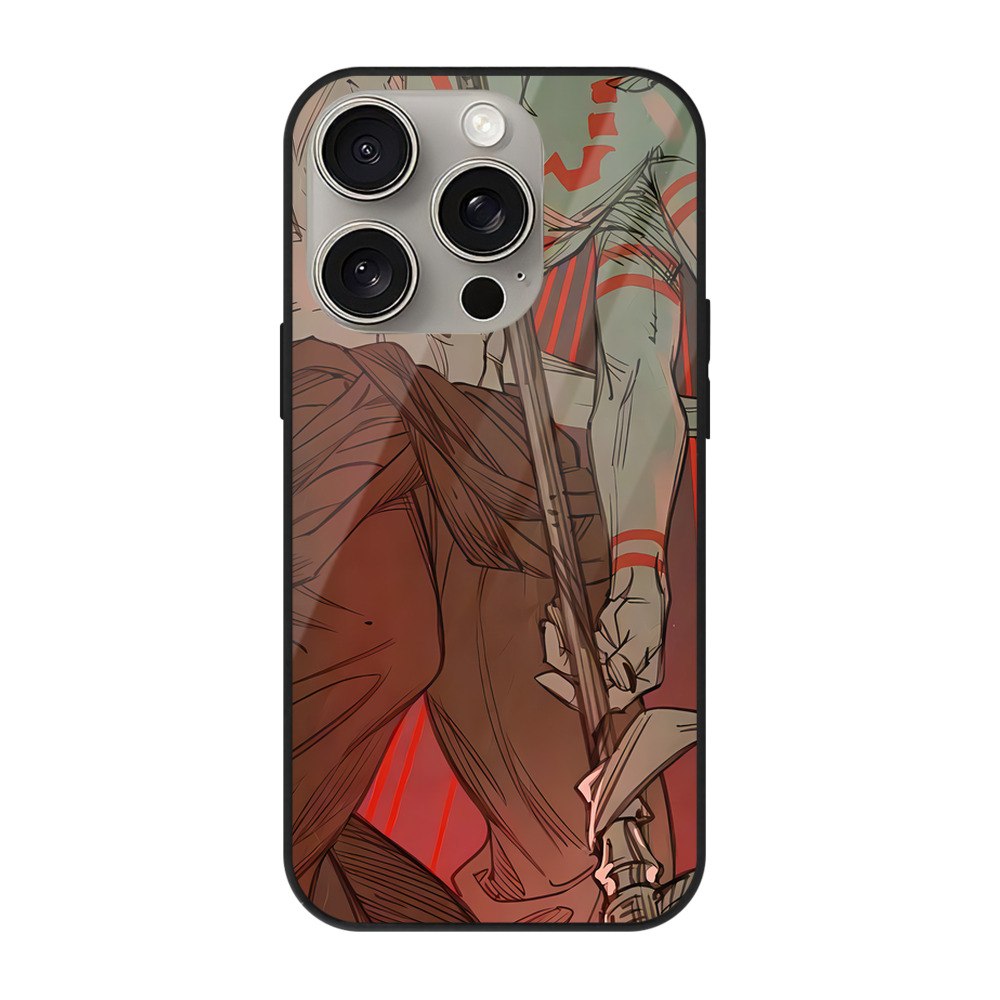 （画像用） 呪術廻戦 Jujutsu Kaisen 【iPhone15Pro対応】スマホケース 耐衝撃＆黄変防止 背面ガラス