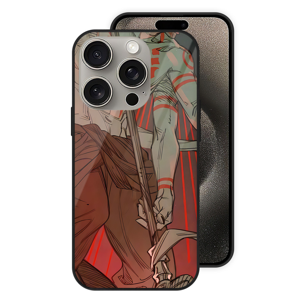 （画像用） 呪術廻戦 Jujutsu Kaisen 【iPhone15Pro対応】スマホケース 耐衝撃＆黄変防止 背面ガラス
